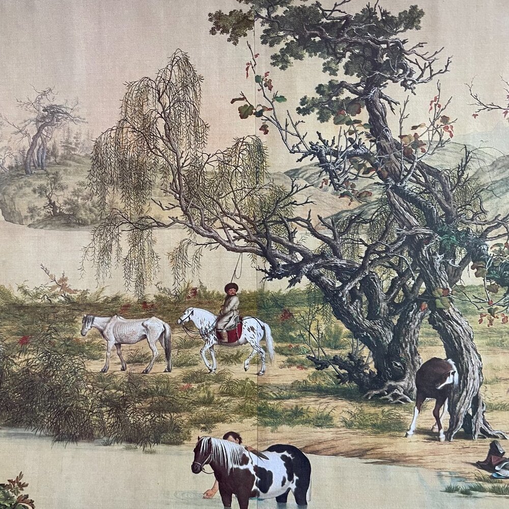 Lang Shi-ning One Hundred Horses Handscroll 1' x 9'